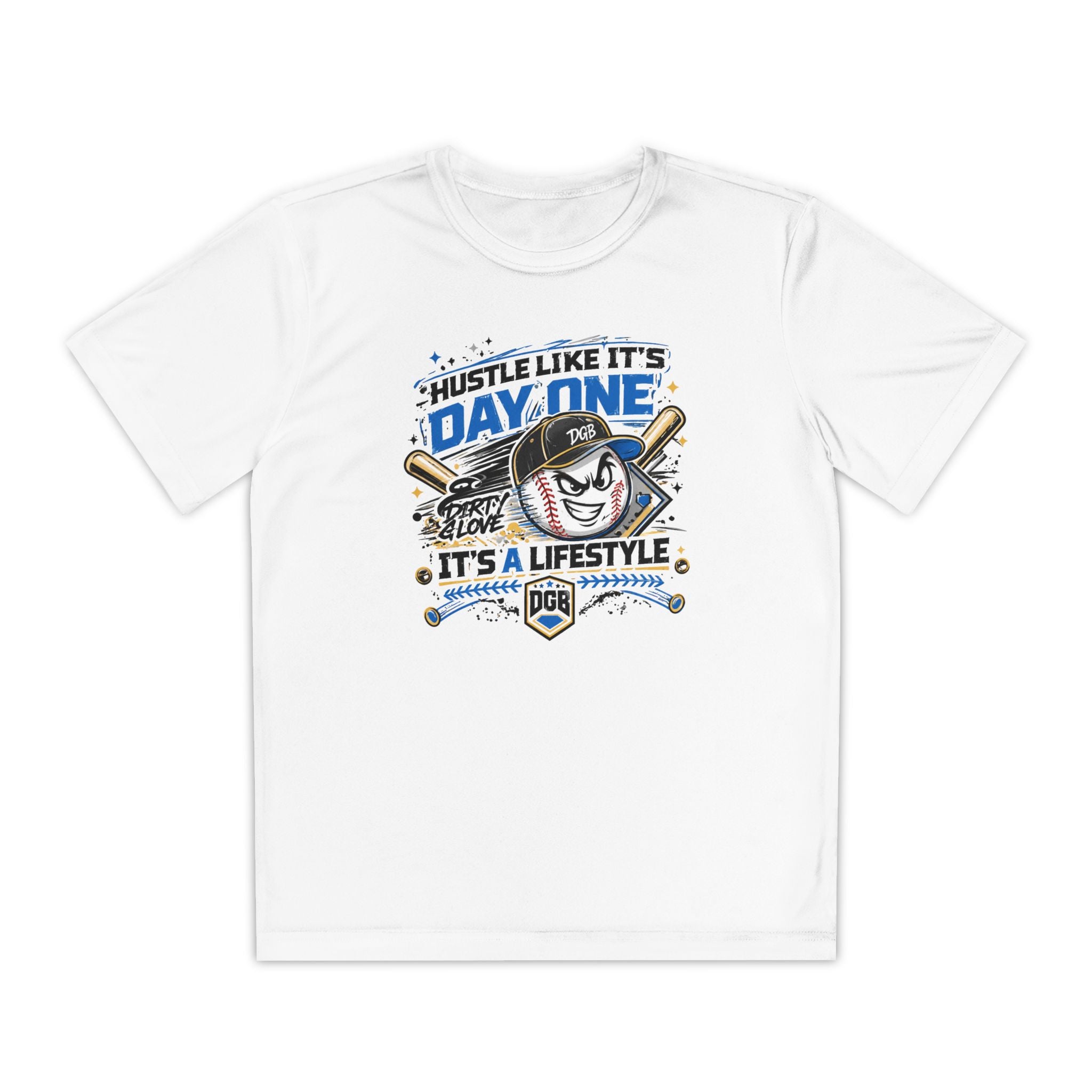 Dirty Glove Baseball | "Hustle Like It's Day One" | T-shirt | Youth