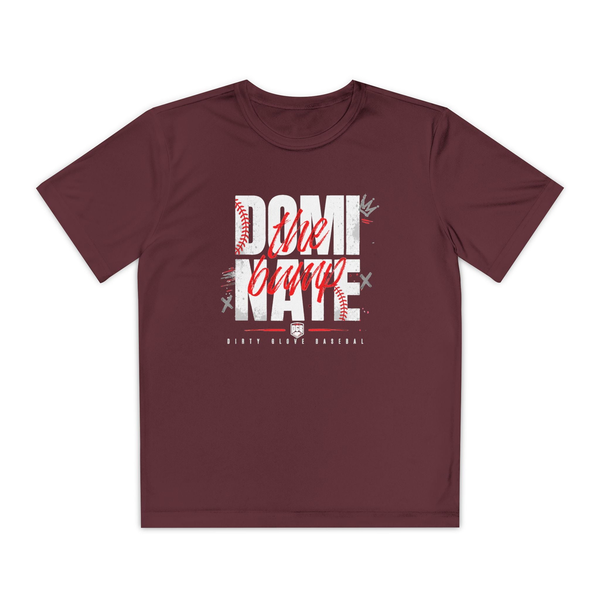 Dirty Glove Baseball | "Dominate The Bump" | T-shirt | Youth | Dark colors