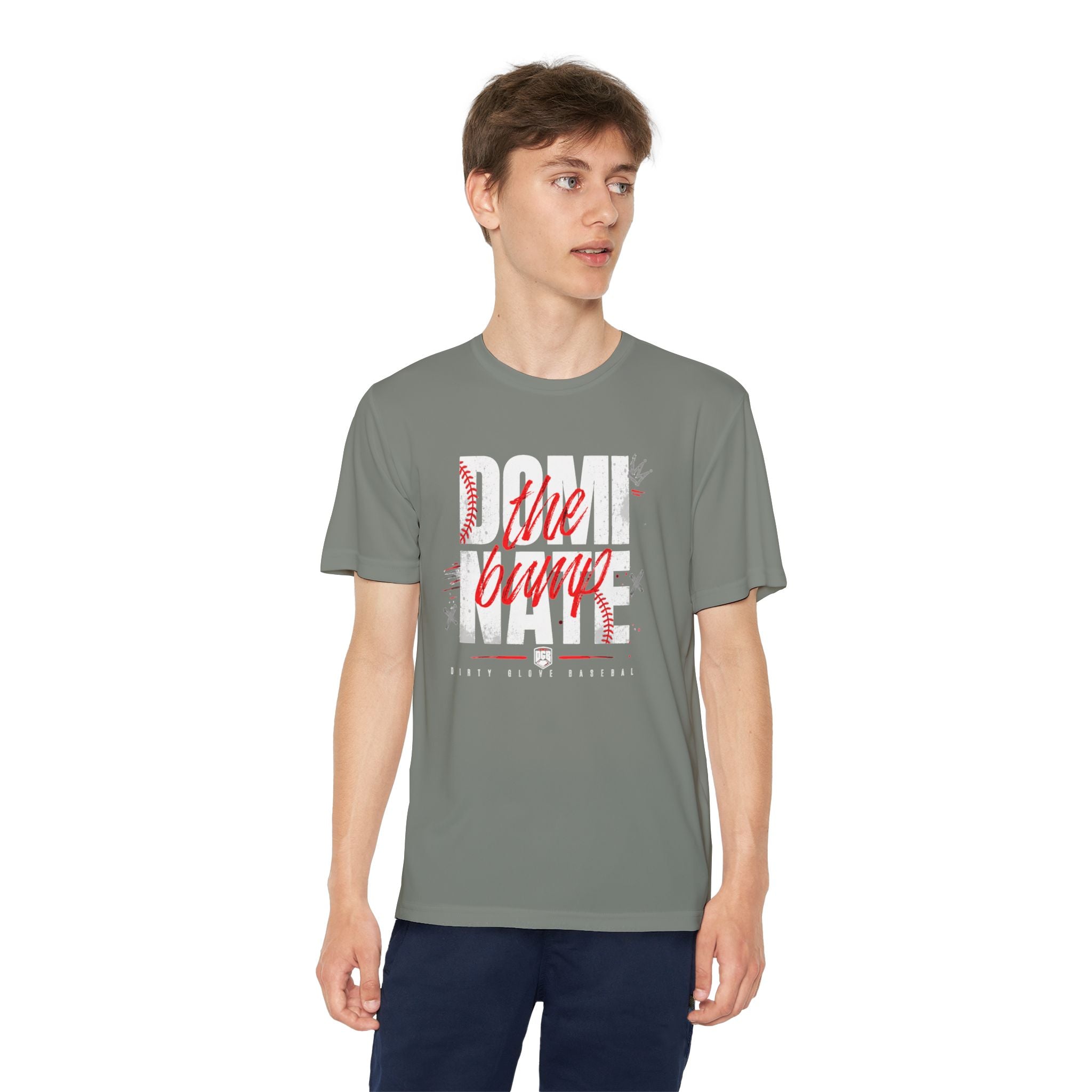 Dirty Glove Baseball | "Dominate The Bump" | T-shirt | Youth | Dark colors