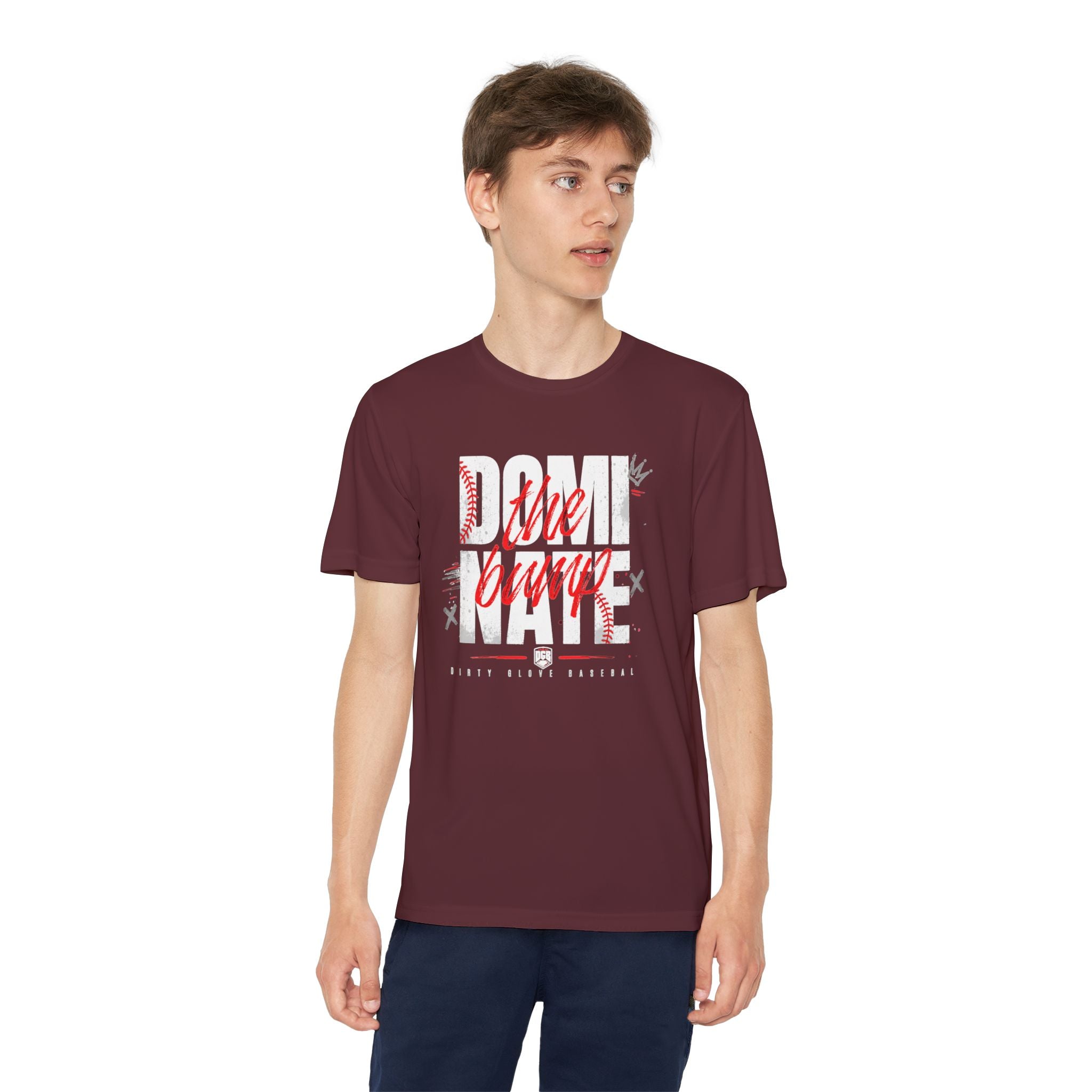 Dirty Glove Baseball | "Dominate The Bump" | T-shirt | Youth | Dark colors