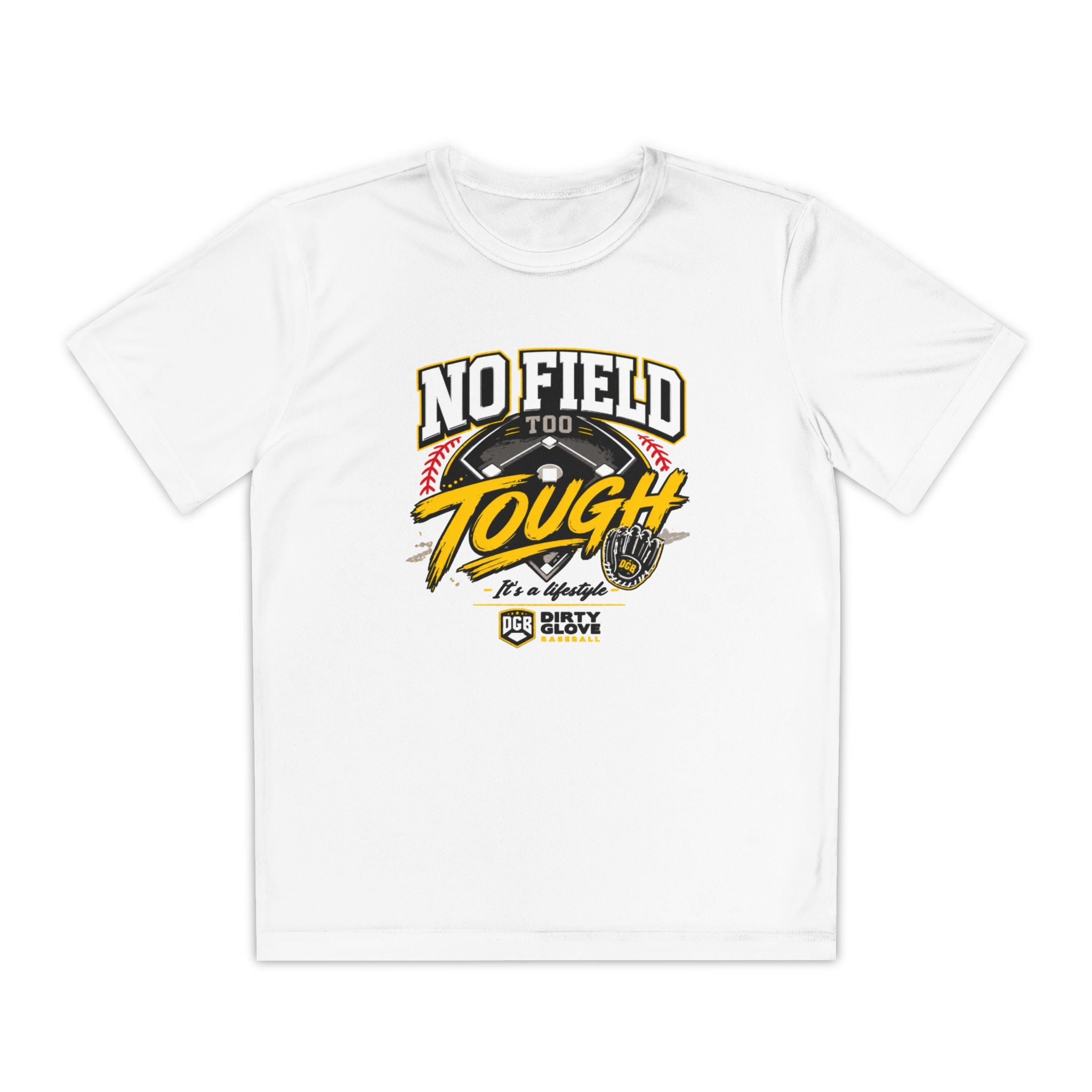 Dirty Glove Baseball | "No Field Too Tough" | T-shirt | Youth