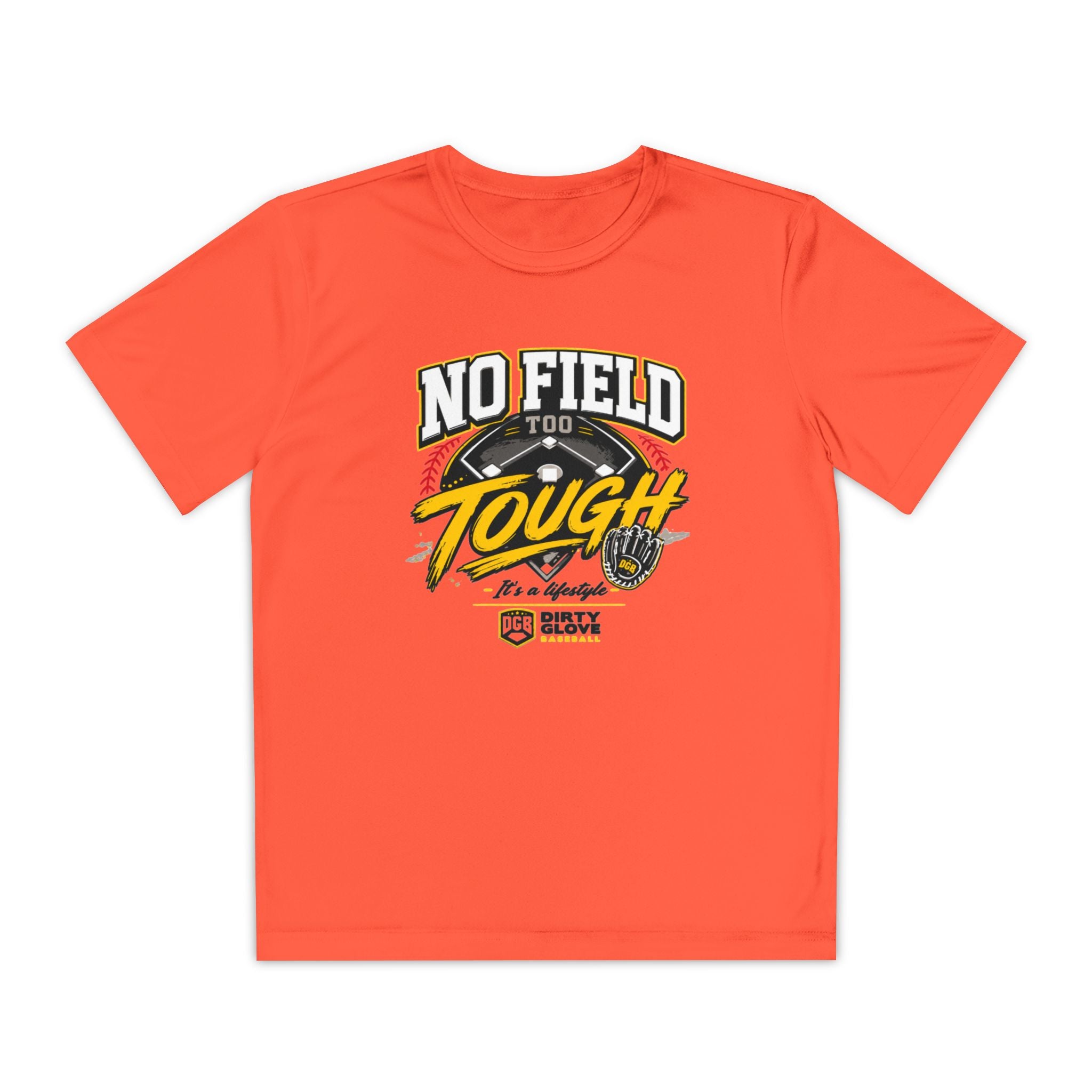 Dirty Glove Baseball | "No Field Too Tough" | T-shirt | Youth