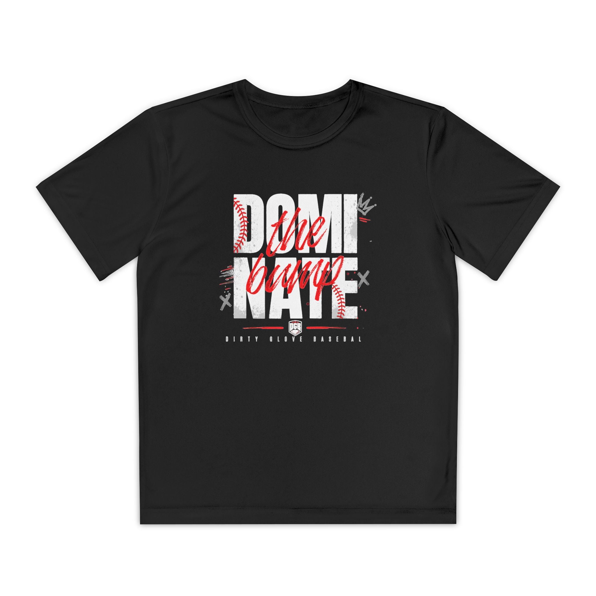 Dirty Glove Baseball | "Dominate The Bump" | T-shirt | Youth | Dark colors