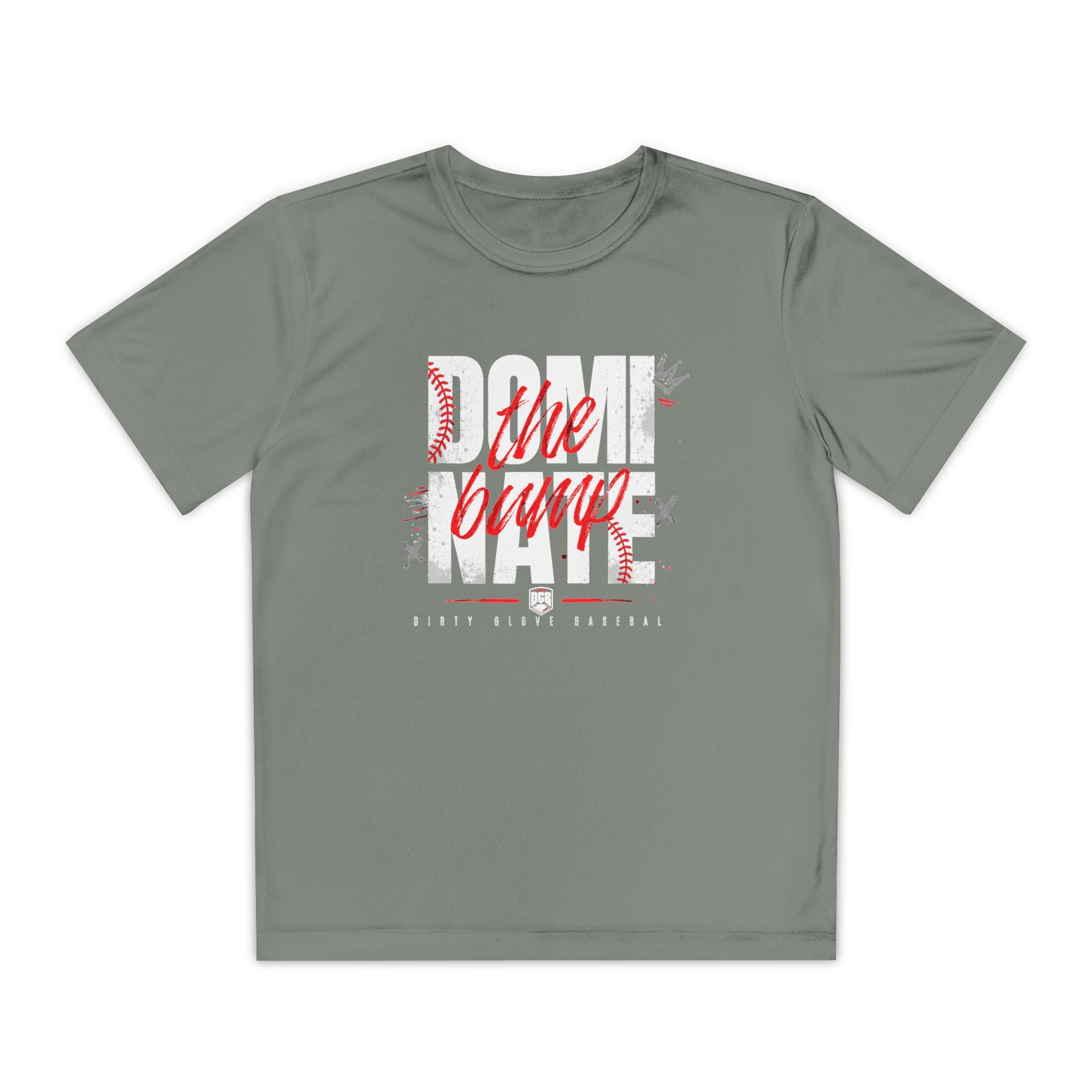 Dirty Glove Baseball | "Dominate The Bump" | T-shirt | Youth | Dark colors