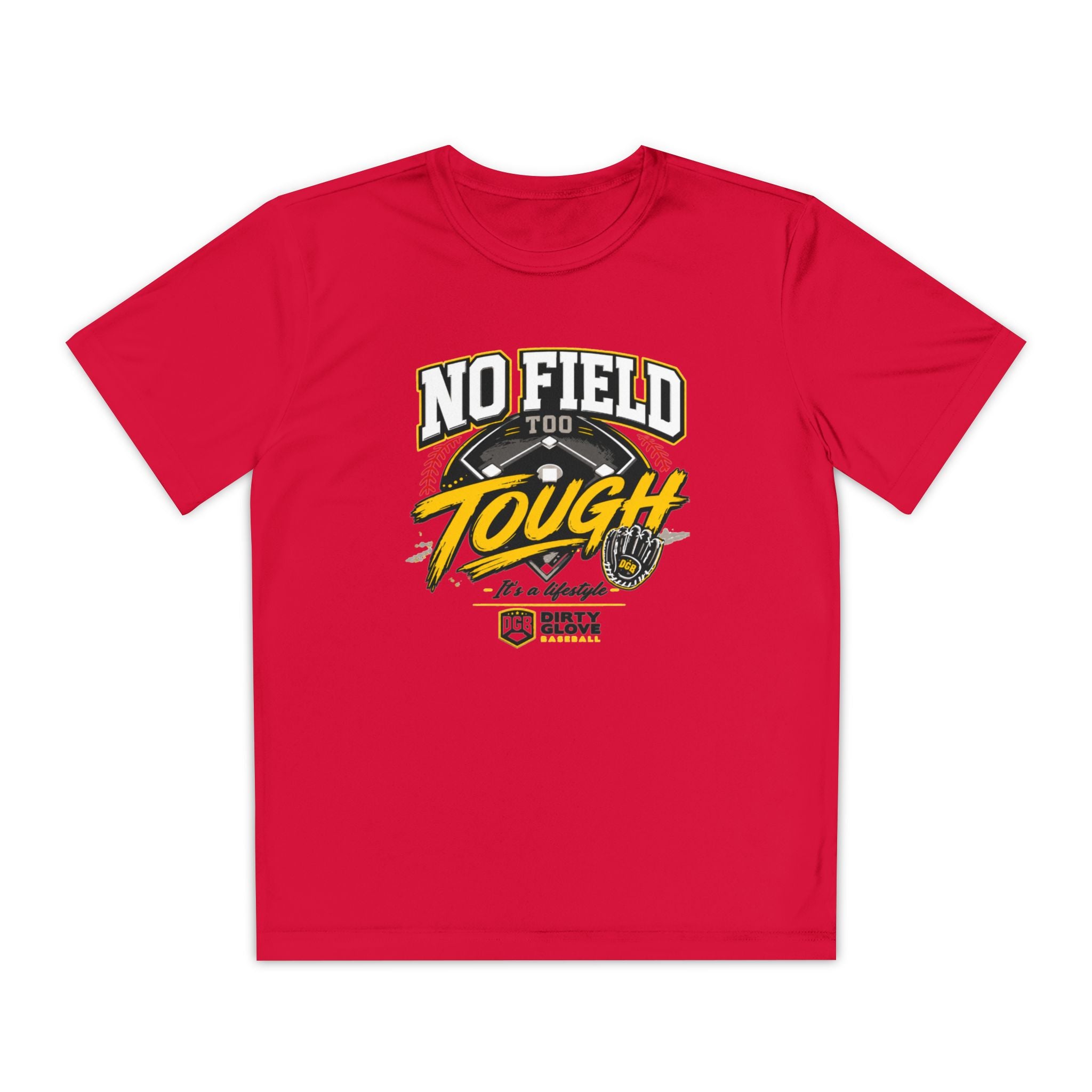 Dirty Glove Baseball | "No Field Too Tough" | T-shirt | Youth