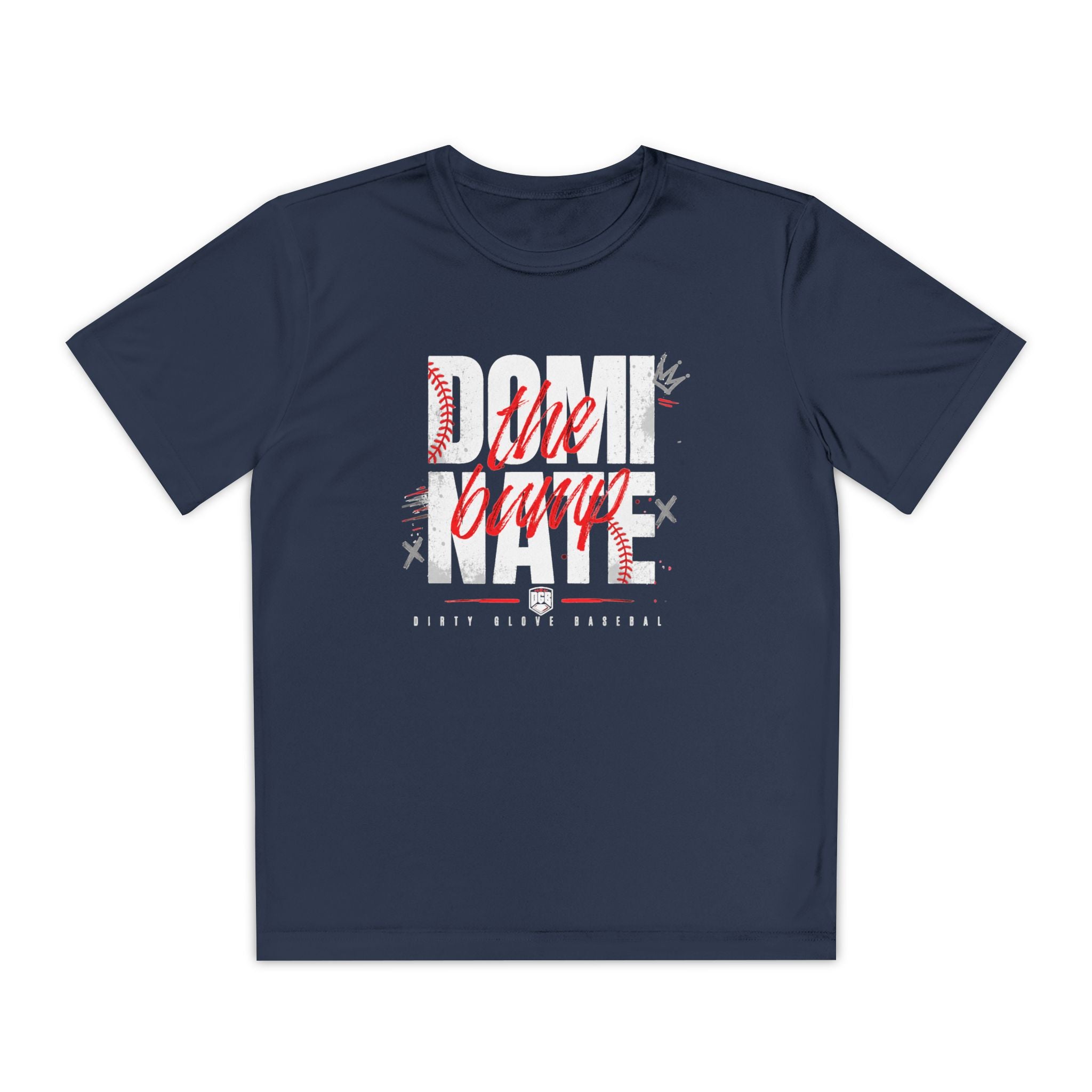 Dirty Glove Baseball | "Dominate The Bump" | T-shirt | Youth | Dark colors