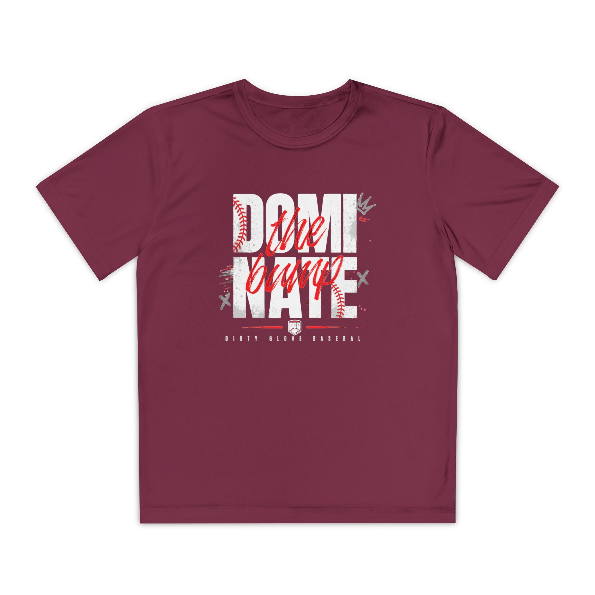 Dirty Glove Baseball | "Dominate The Bump" | T-shirt | Youth | Dark colors