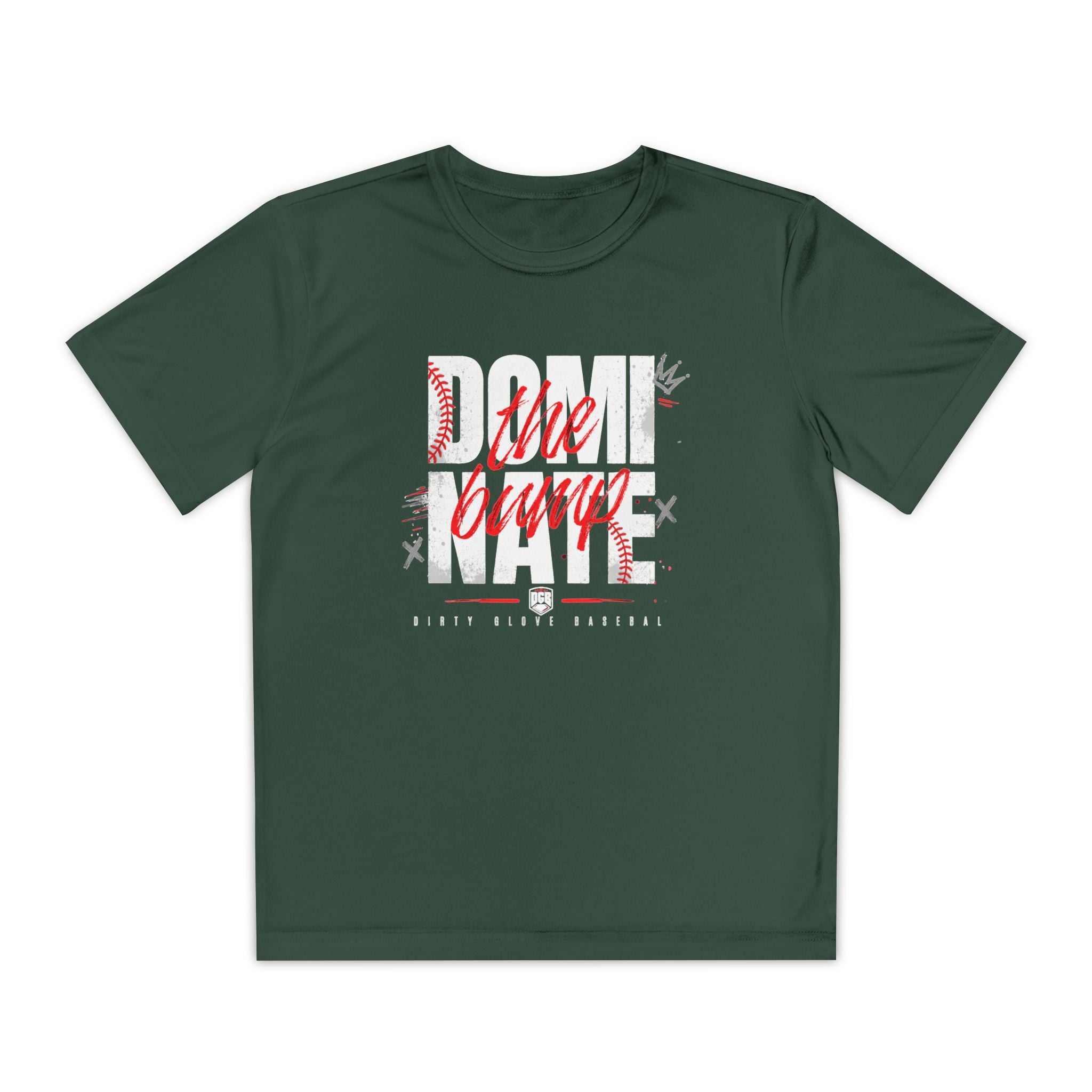 Dirty Glove Baseball | "Dominate The Bump" | T-shirt | Youth | Dark colors